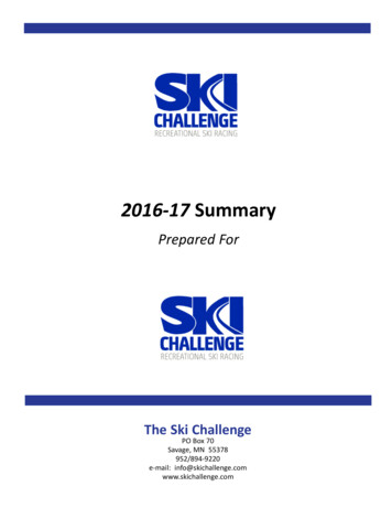 2016-17 Summary - Ski Challenge
