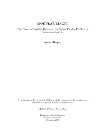 MODULAR MAGIC - Harvard University