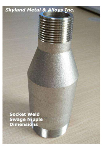 Socket Weld Swage Nipple Dimensions, Concentric Swage .