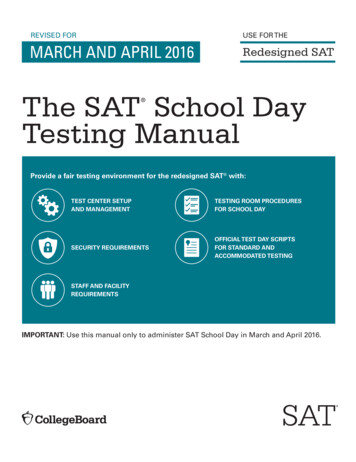 The SAT School Day Testing Manual - Michigan