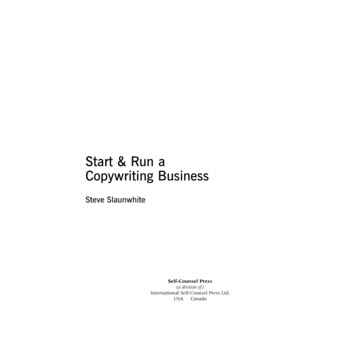 START & RUN A COPYWRITING BUSINESS - Self-Counsel