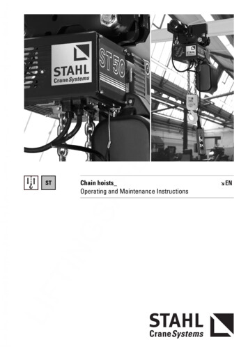 ST Chain Hoists Operating And Maintenance Instructions