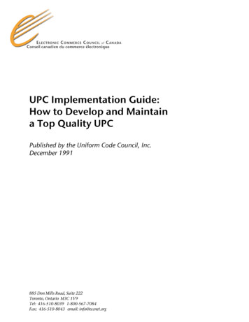 UPC Implementation Guide - GS1 Ca