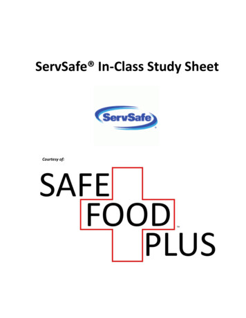 ServSafe In-Class Study Sheet