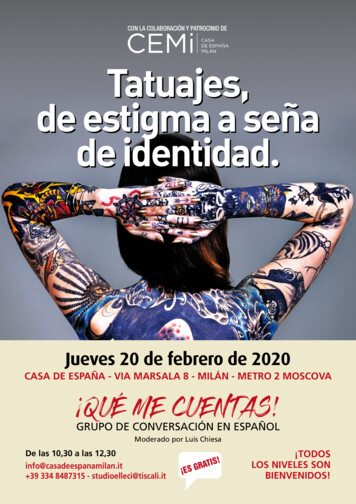CON LA COLABORACIÓN Y PATROCINIO DE Tatuajes, De Estigma 