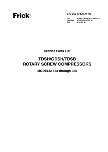 TDSH/GDSH/TDSB ROTARY SCREW COMPRESSORS