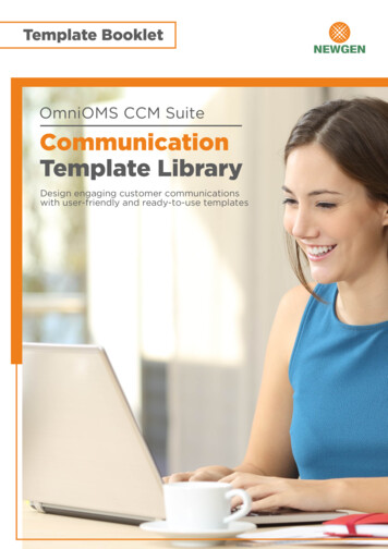 Template Booklet OmniOMS CCM Suite Communication Template .