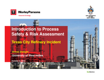 Introduction To Process Safety & Risk Assessment