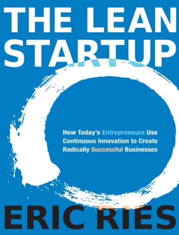 Acclaim For THE LEAN STARTUP - Internet Archive