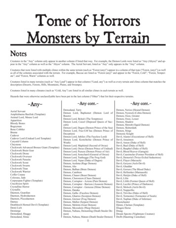 Tome Of Horrors Monsters By Terrain