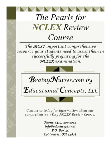 The Pearls For NCLEX Review Course - BrainyNurses 