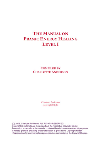 THE MANUAL ON PRANIC ENERGY HEALING LEVEL I