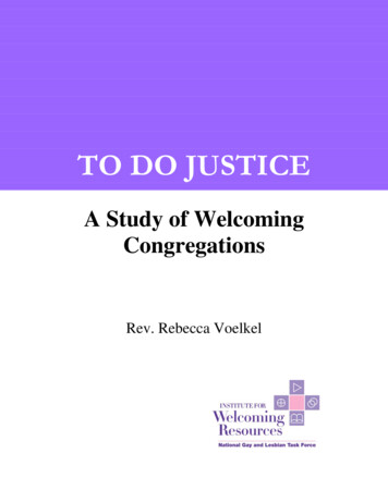 A Study Of Welcoming Congregations