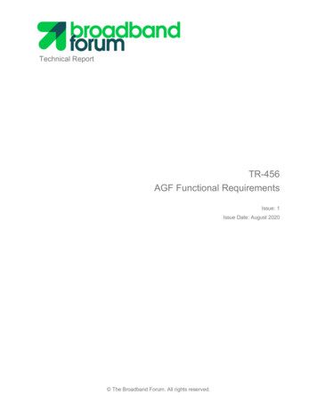 AGF Functional Requirements - Broadband Forum