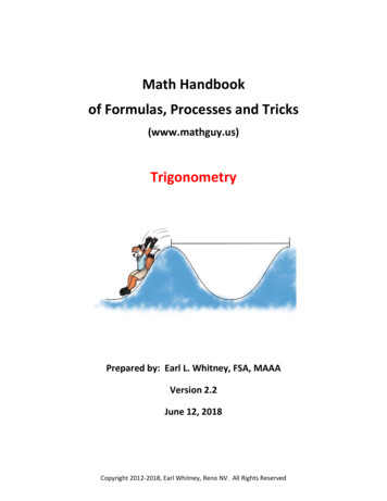 Math Handbook Of Formulas, Processes And Tricks