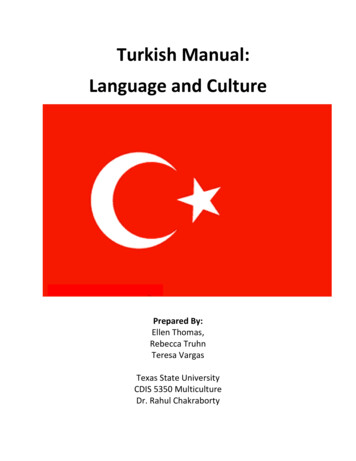 Turkish Manual: Language And Culture