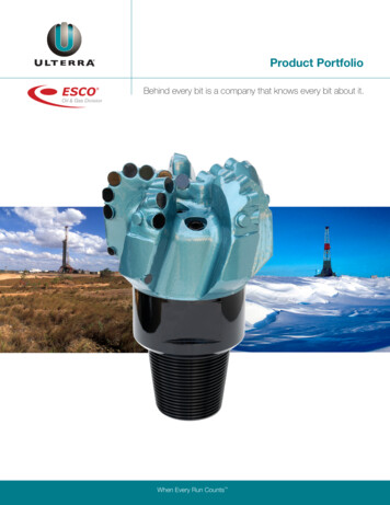 Product Portfolio - PDC Drill Bits & Downhole Tools For .