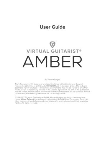 VG AMBER User Guide - Ujam Create Your Music Faster .