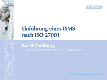 Einführung Eines ISMS Nach ISO 27001 - Uw-s 