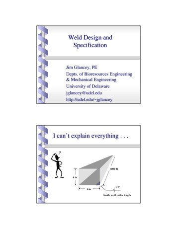 Weld Design And Specification - Udel.edu