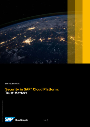 Security In SAP Cloud Platform: Trust Matters