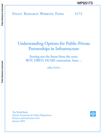 Understanding Options For Public-Private Partnerships In .