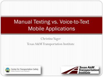 Manual Texting Vs. Voice-to-Text Mobile Applications