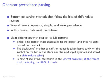 Operator Precedence Parsing - Uliege.be
