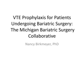 VTE Prophylaxis For Patients Undergoing Bariatric Surgery: The Michigan .