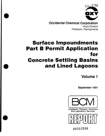 Part B Permit Application For Concrete Settling Basins And Lined Lagoons