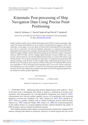Kinematic Post-processing Of Ship Navigation Data Using Precise Point .