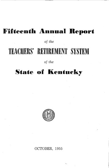 Of The TEACHERS' RETIREMENT SYSTEM - Kentucky