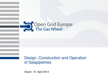 Design, Construction And Operation Of Gaspipelines - INOGATE