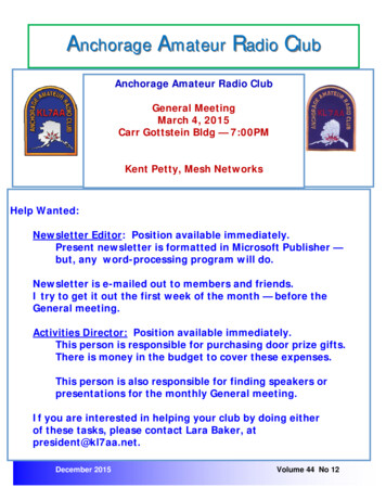 Anchorage A THE AARC ANTENNA Amateur RRadio Club
