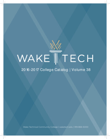 Wake Technical Community College Waketech.edu 919-866-5000