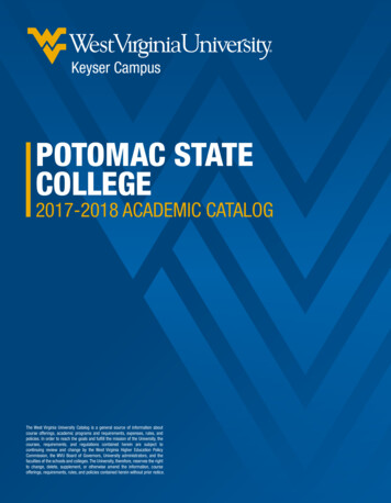 POTOMAC STATE COLLEGE - West Virginia University