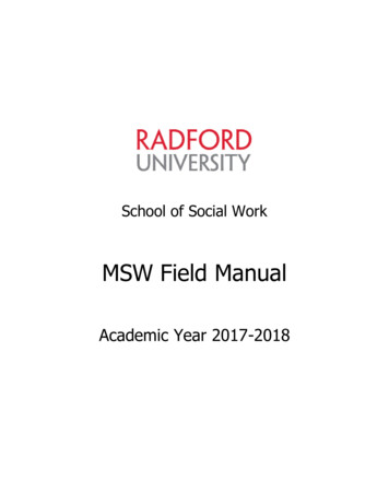 School Of Social Work - Radford University