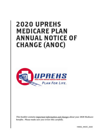 2020 Uprehs Medicare Plan Annual Notice Of Change (Anoc)
