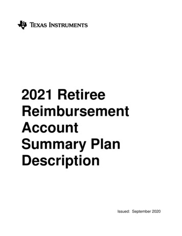 2021 Retiree Reimbursement Account Summary Plan Description - Via Benefits
