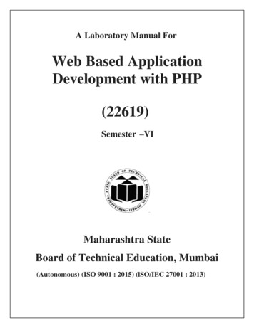 Web Based Application Development With PHP (22619) - Bharati Vidyapeeth