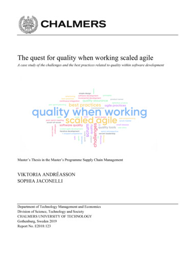 The Quest For Quality When Working Scaled Agile - Chalmers
