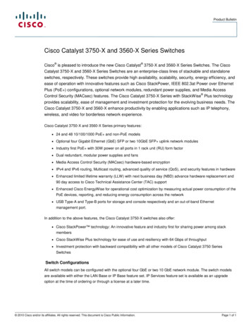 Cisco Catalyst 3750-X And 3560-X Series Switches - P3online 