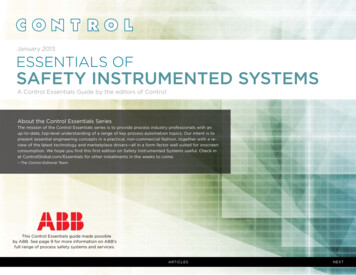 EssEntials Of Safety InStrumented SyStemS - ABB
