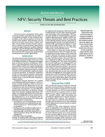 NFV: Security Threats And Best Practices - MOSAIC LAB
