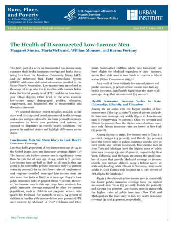 The Health Of Disconnected Low-Income Men