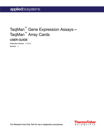 TaqMan Array Cards TaqMan Gene Expression Assays—