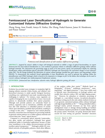 Femtosecond Laser Densification Of Hydrogels To Generate Customized .
