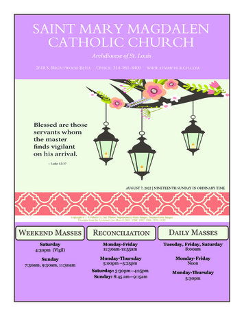 SAINT MARY MAGDALEN CATHOLIC CHURCH - EChurch Bulletins