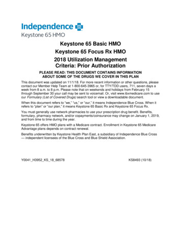 Keystone 65 Basic HMO Keystone 65 Focus Rx HMO 2018 . - MMITNetwork