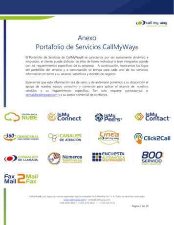 Anexo Portafolio De Servicios CallMyWay